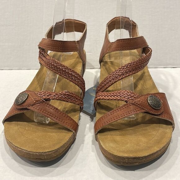 BCStudio Women’s‎ Shoes Barley Cork Platform Sandals Faux Leather Sz 8.5 Brown - Picture 4 of 11